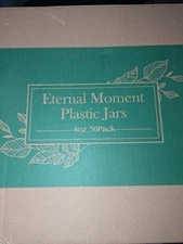 Eternal Moment 50 Pack 4 OZ Plastic Jars Round Clear Cosmetic Container Jars wit