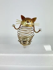 Cat Cork Stopper Wine Cork Holder Spring Bouncy Copper Color Slinky Patina