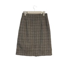 Vintage 1980's Black and Ivory Houndstooth Check Wool Pencil Skirt Size 6