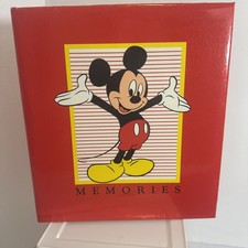 Vintage Mickey Disney Memories Picture Binder 3 Ring Folder Mickey Mouse Red