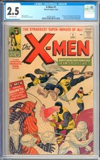 X-Men #1 Origin & 1st App. X-Men Silver Age Stan Lee Marvel Comic 1963 CGC 2.5