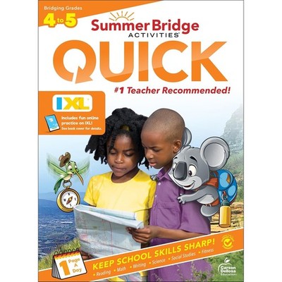 Summer Bridge Activities Quick 4th to 5th Grade Workbooks All Subjects, Activity