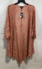 Torrid Women's Desert Sand Lace Kimono NWT Floral Open Front Sz 1/2 1X/2X 