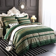 Bohemian Vintage Full Size Floral Cotton Bedding Set 3Pcs Duvet Cover Set Boh...