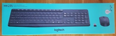Tastatur Maus Set Logitech MK235 wireless (USB Empfänger) grey US-Layout QWERTY