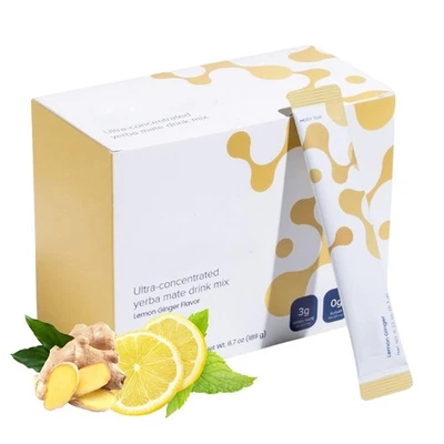 30PCS Unicity Unimate Yerba Mate Supplement LEMON GINGER ~ Exp 2026 UK