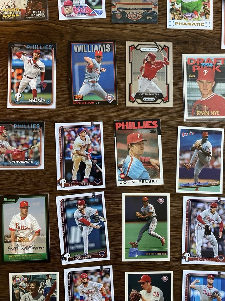 Лот из 50 карточек с командой Philadelphia Phillies бейсбольные карточки MLB оптом звезды дебютанты - Изображение 4 из 4