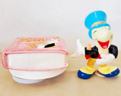 Vintage Jiminy Cricket SCHMID Musical Wind Up Box Walt Disney Productions Japan