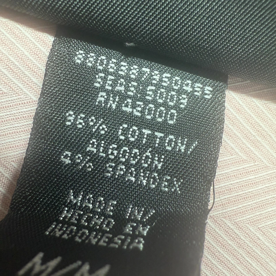 Atención Rosa Mujer Talla M Chevron Elastizado Preppy Formal Manga Larga Abotonada Foto 3 de 4