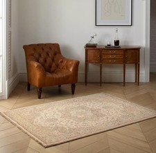 John Lewis & Partners Kabir Medallion Star Wool Rug 115 x 67cm - Ivory {Stained}