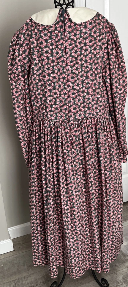 Vestido largo rosa madre e hijo de colección Laura Ashley para mujer años 80 Foto 3 de 4