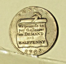 1795 BUNGAY HALFPENNY TOKEN, DH21 SUFF. R34