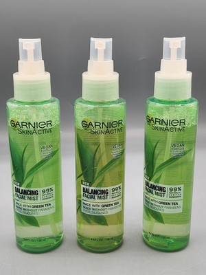 NEW 3 PACK Garnier SkinActive BALANCING FACIAL MIST 4.4oz Green Tea MISSING LIDS