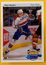 Peter Bondra ROOKIE CARD 1990-91 Upper Deck Young Guns . rookie card picture