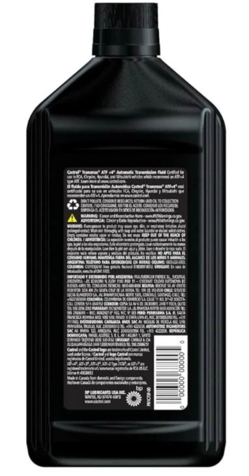 Castrol Transmax ATF+4 Automatic Transmission Fluid ( 6X1 Quart ) **SALE** - Image 3 of 3