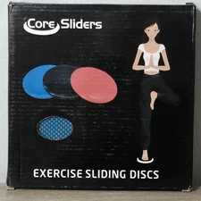 Core Sliders Exercise Sliding Discs Workout Fitness Strength Dual Sided Blue New