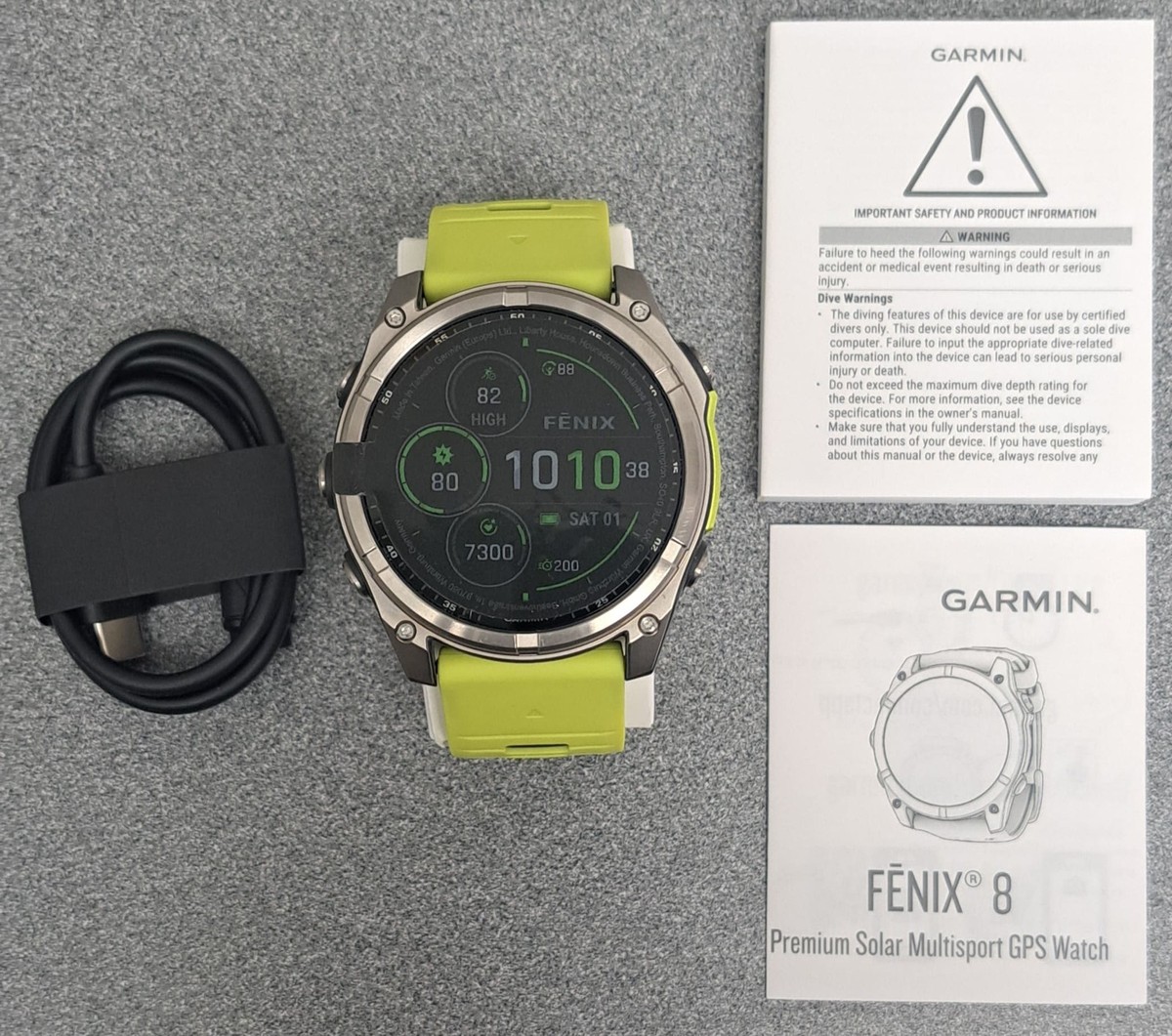 Garmin Fenix Solar Sapphire GPS Watch 51mm Titanium/Amp