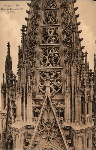 Kölner Dom Turm Detail Vintage Postkarte q150