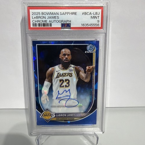 Lebron James 2025-26 Bowman Chrome Sapphire Auto No. BCA-LBJ Crown Auto PSA 9