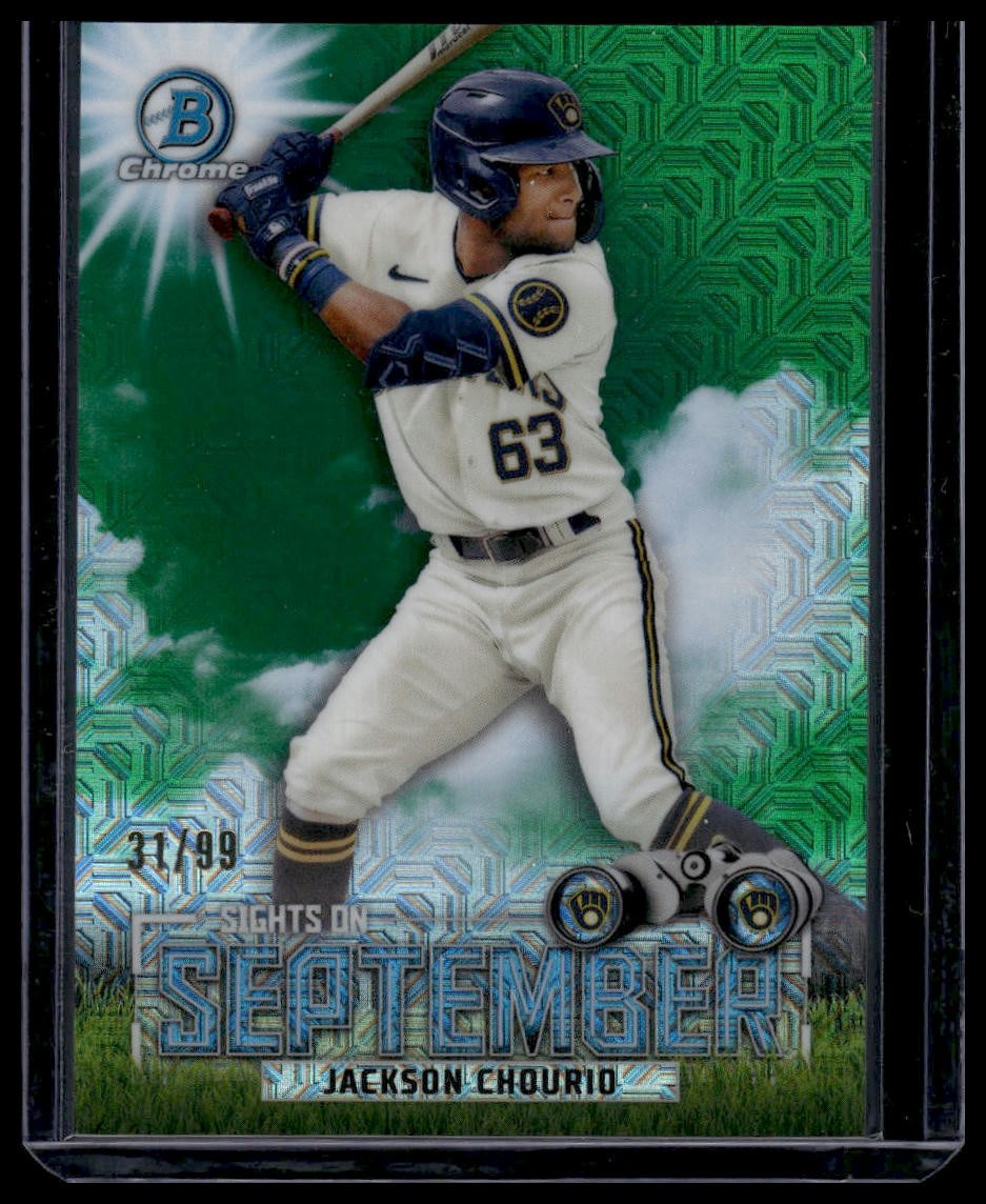 2023 Bowman #SOS-11 Jackson Chourio Sights on September Green Refractors #/99