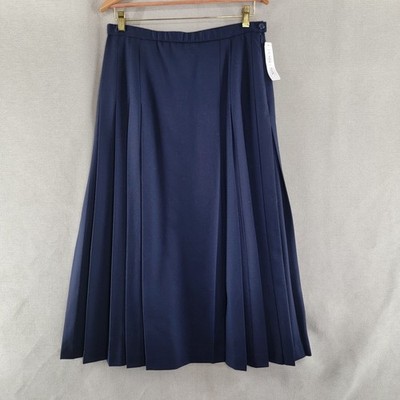Pendleton Skirt Size 12 Blue NEW 100% Virgin Wool Pleated Midi Preppy Old Money