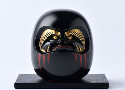 Gin-ga-do Black Daruma Doll Gift Lucky Charm Auspicious Item Ornament New