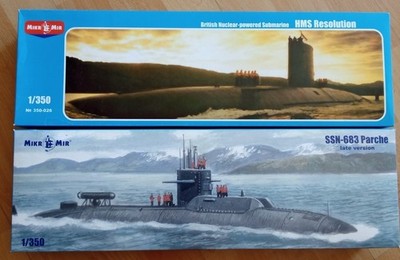 Micro Mir 1:350 U-Boote 2 x Bausätze USS Parche HMS Resolution