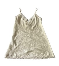 Victoria's Secret Gold Label Satin Shiny Night Gown Sz Medium Lace Distressed