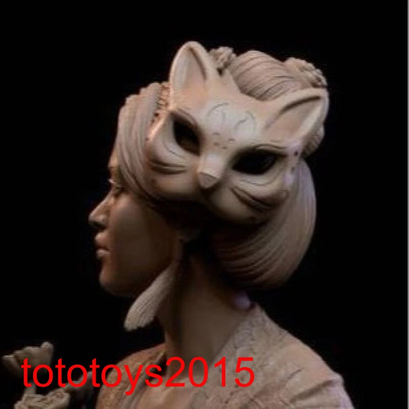 Cabeza esculpida de niña de belleza de zorro 1:6 1:12 1:18 para figura de acción de 12" 6" 3,75" juguete corporal Foto 3 de 4