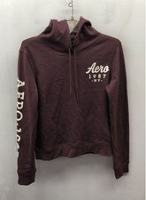 Aeropostale Women's Burgundy Aero 1987 NY Graphic Hoodie NWT Sz XS