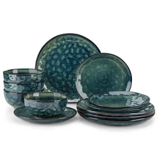 Vancasso Starry 12-Piece Dinnerware Set for 4, Stoneware Plates Bowls Tableware
