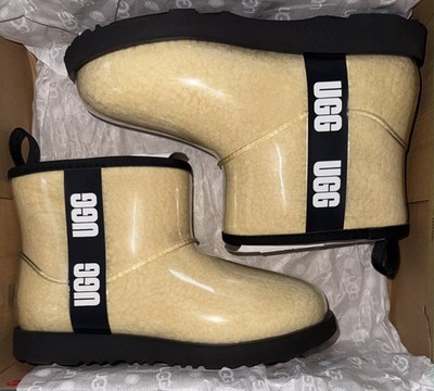 NEW UGG Kid's Classic Clear Mini II Boots (Youth Size 5) Natural Black 1112386K