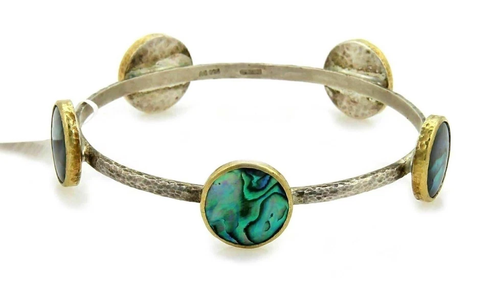 Brazalete de 5 estaciones Gurhan Surf Paua Shell oro 24k y plata de ley Foto 2 de 4