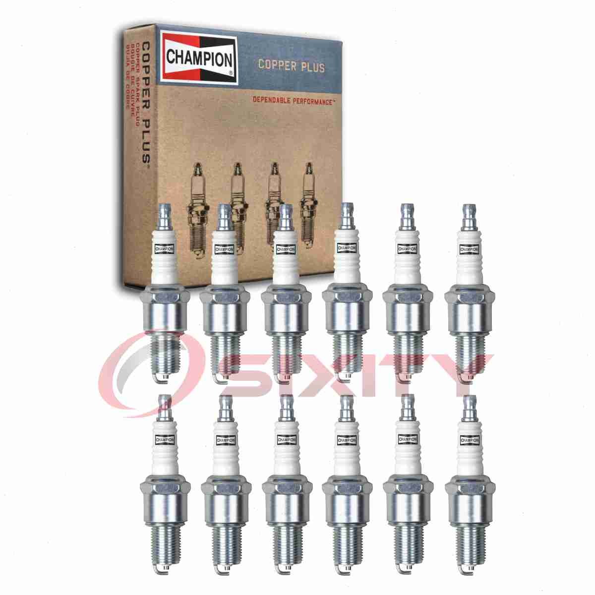 12 pc Champion Copper Plus Spark Plugs for 1977-1985 Ferrari 512 BB 4.9L H12 ym