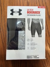 Under Armour 1363622 Men's UA Tech 9" Boxerjock 2 Pack Mod Gray Heather, Small