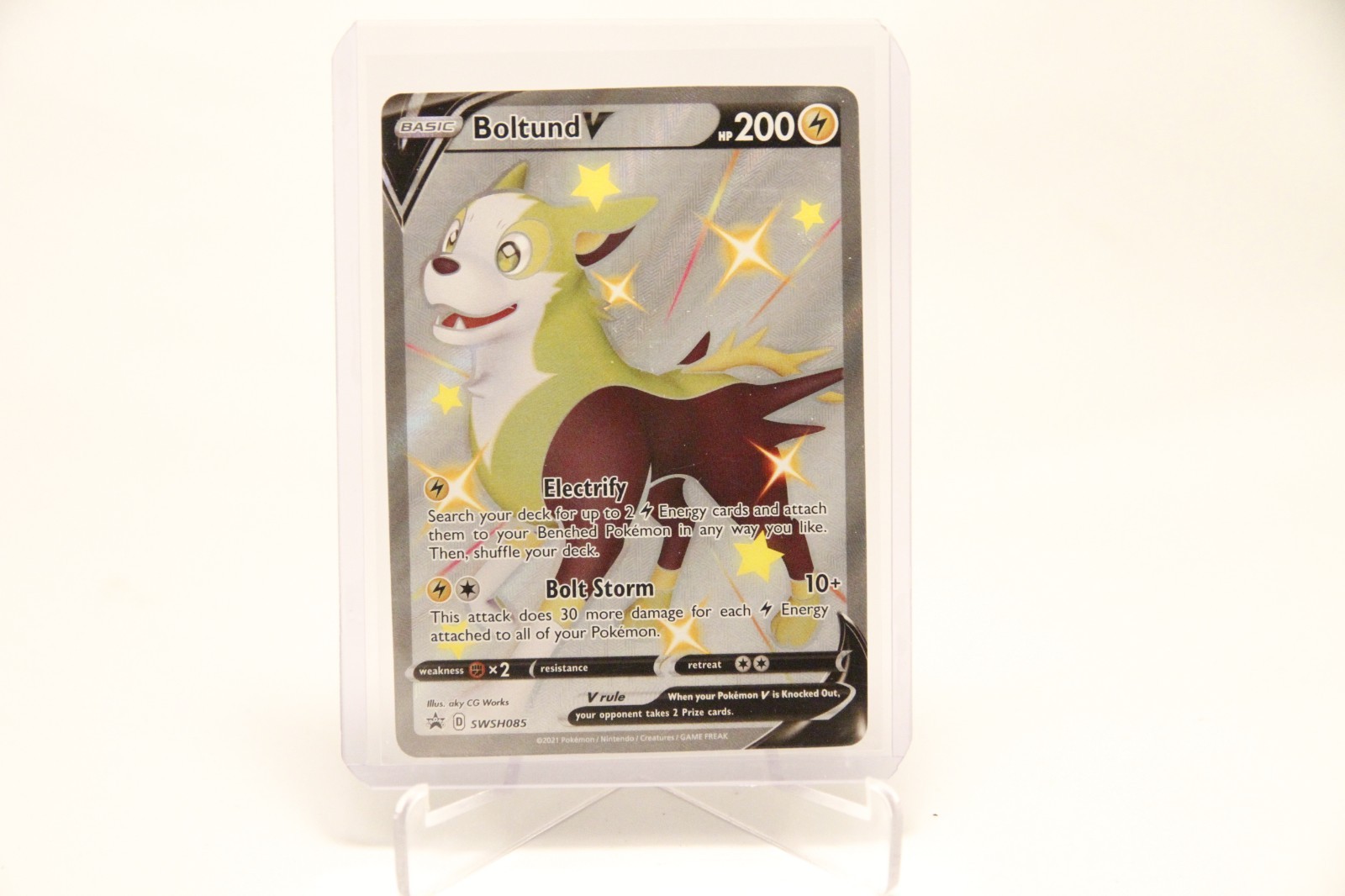 Boltund V SWSH085 Black Star Promo Ultra Rare Holo Pokemon TCG Card NM