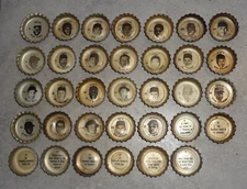 1968 Coke TEAM ALL-STARS Bottle Caps Complete Set Clemente Aaron Mays SAVERSHEET