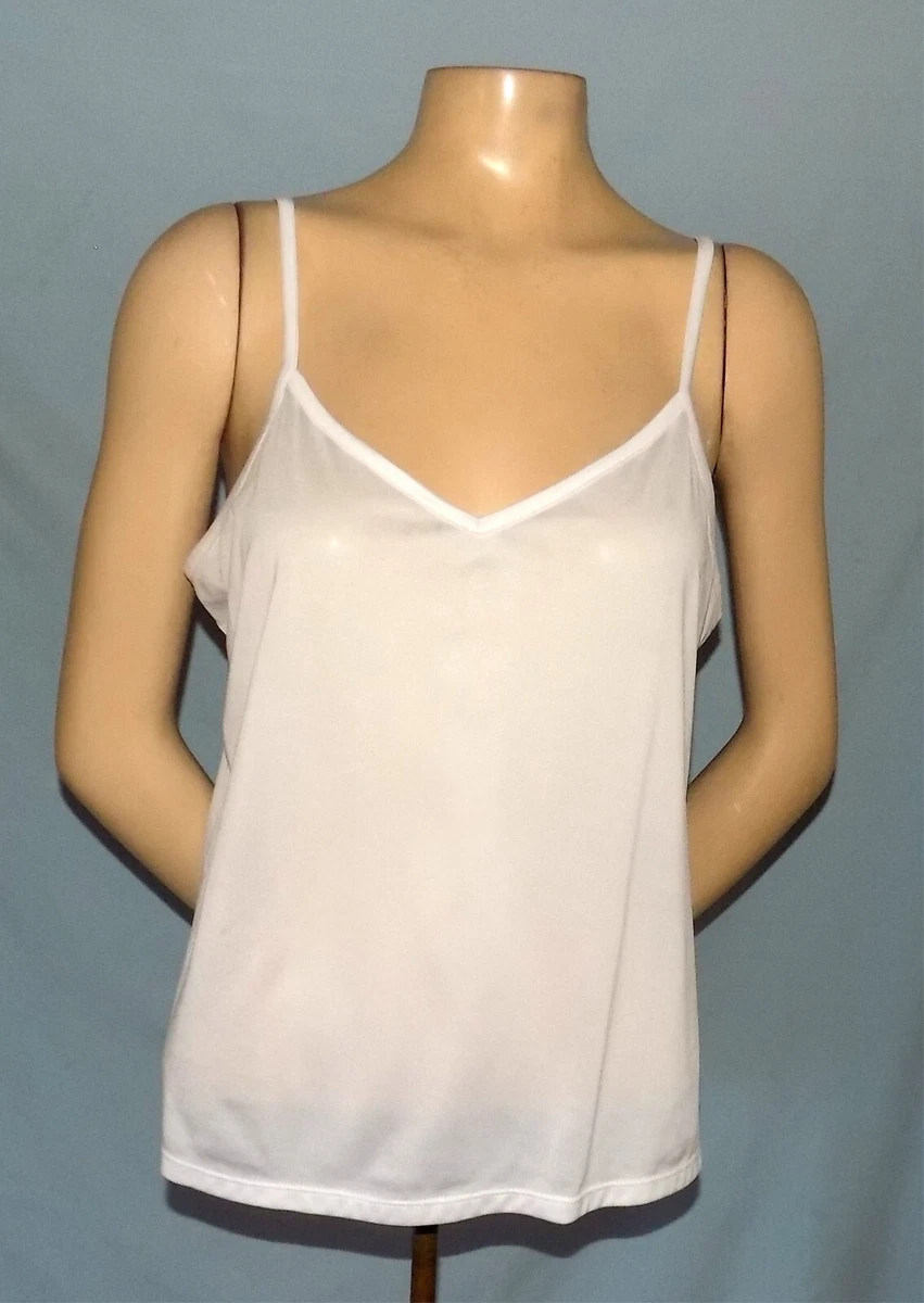 Versatile Timeless White Polyester Camisole Top Size Large