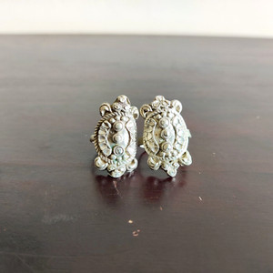 Vintage Toe Ring Silver Jewelry Pair Tribal Lady Collectible Tortoise Design