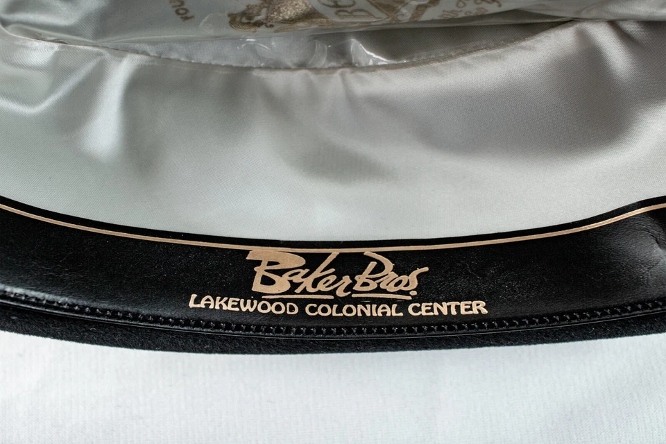 Terciopelo negro Berg New York Baker Bros. años 20 terciopelo antiguo hombre talla M 7 1/4 Foto 2 de 4