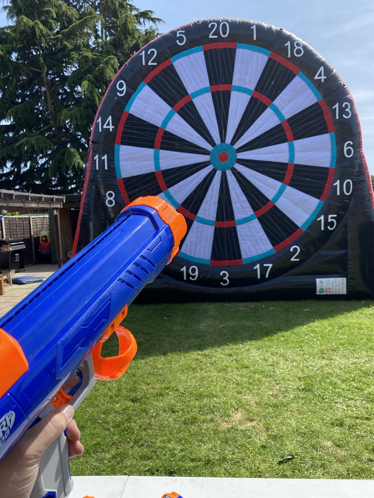 HIRE 5m football golf Darts Inflatable bouncy Castle Weddings Dartboard Velcros eBay