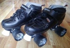 Barely Worn Roller Derby STR Seven Black Leather Skates Men's Sz 8 w/58mm Wheels