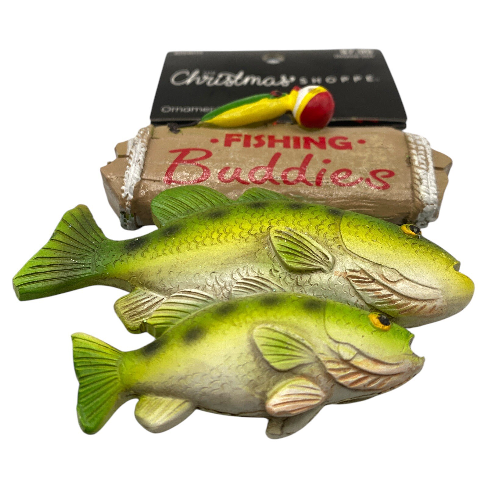 The Christmas Shoppe Fishing Buddies Ornament - NEW - 3.5" Tall