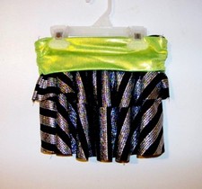 Girls Weissman Black Green Silver Jazz Dance Skirt Size Medium Child EUC  