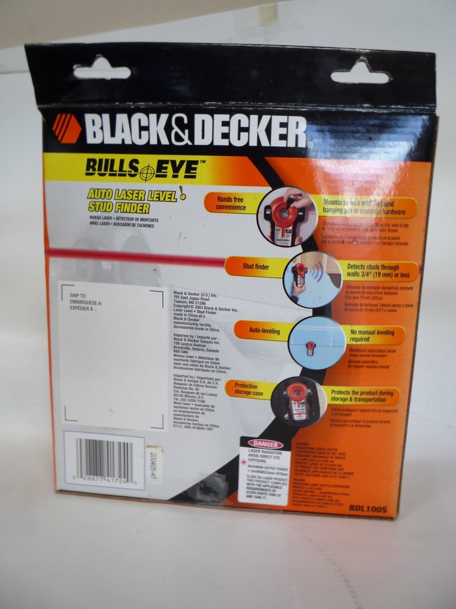 Black & Decker Laser Level and Stud Finder With Case BDL100S