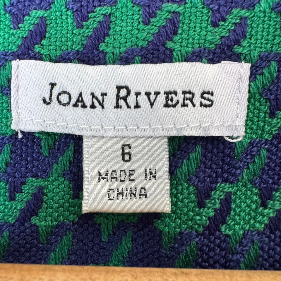 Vintage Y2K Revival Blazer 6 Houndstooth Elbow Patch Green Blue Equestrian Flair - Image 4 of 4