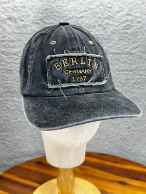 Berlin Germany EST 1237 Adjustable Hat Ball Cap Buckleback Distressed Gray