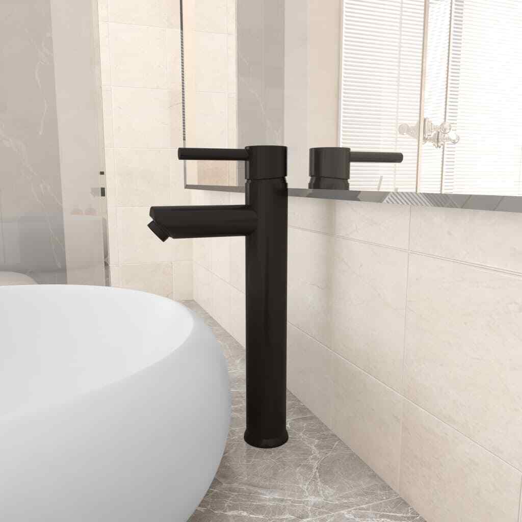 Mitigeur de salle de bain noir 12x30 cm pour vasque à poser moderne