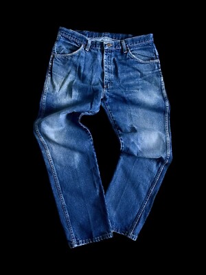 Vintage Rustler Jeans Men's 36x32 Blue Denim Dark Faded 70s Fits