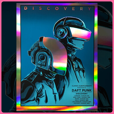 DAFT PUNK DISCOVERY SILKSCREEN POSTER - RAINBOW FOIL EDITION